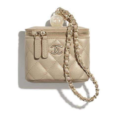 chanel yellow vanity|chanel small vanity with chain.